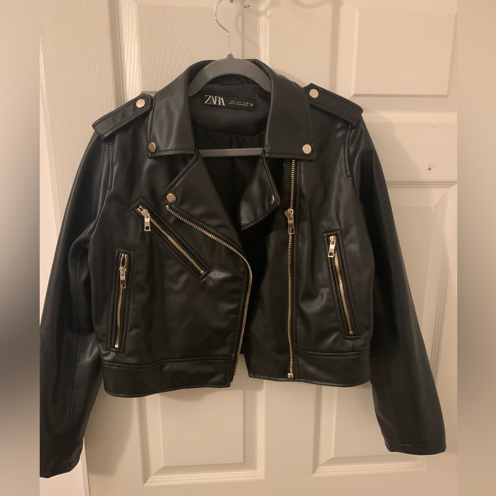 Zara Zipper PU Leather Jacket